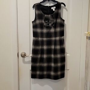 Loft, size 4P, plaid mini dress.